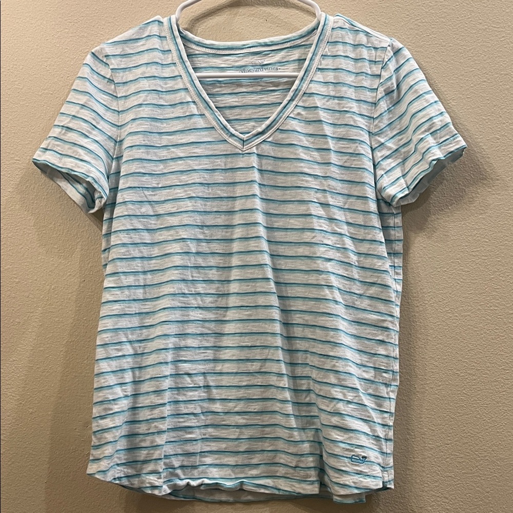 Vineyard Vines Blue Striped V-neck tee